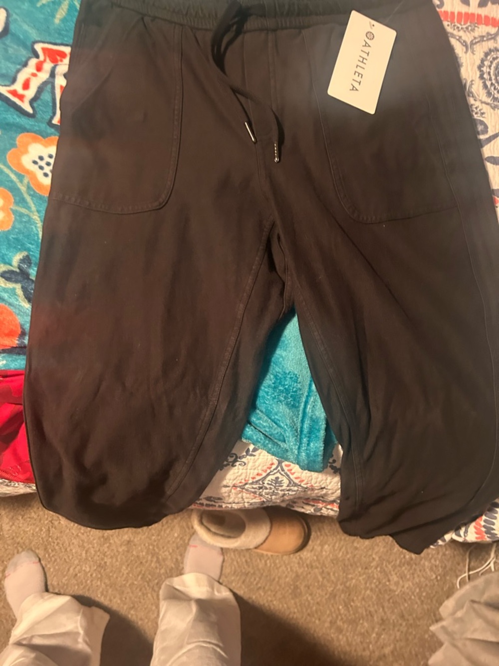 Athleta Black Drawstring Pocket Joggers